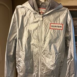HUNTER x Target Collab Bright Metallic Silver Reflective Rain Coat